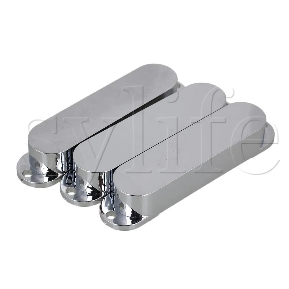 Серебряная пластиковая крышка пикапа без отверстия для электрогитары упаковка