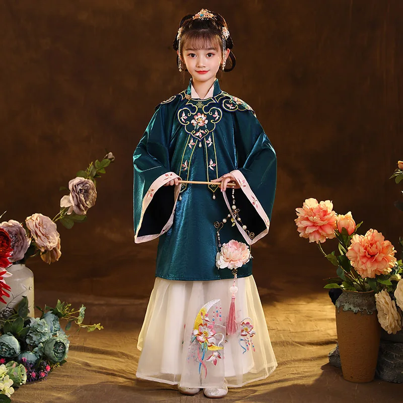 

Наряды для сцены в стиле древней династии ханьцев, зеленое платье ханьфу, костюм народного танца, традиционный китайский сказочный костюм