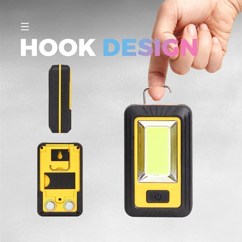 

LED Rechargeable Work Lights COB Work Lamp Waterproof 3 Lighting Modes Portable Lamp for Car Repairing Camping