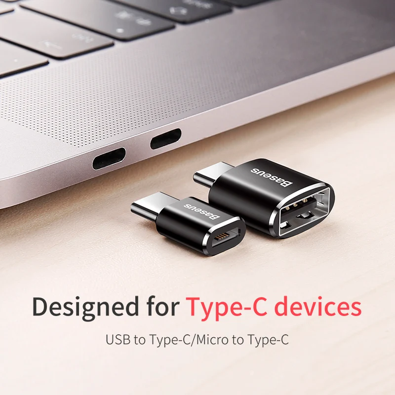 Адаптер USB Type-C OTG Baseus штекер-гнездо Micro преобразователи для передачи данных
