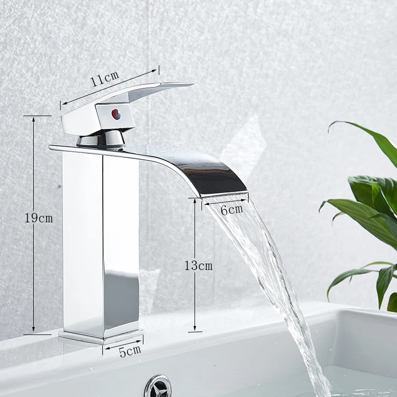

Auswind Gold Bathroom Basin Faucet Single Handle Hot Cold Water Torneira Banheiro Waterfall Spout Sink Faucet Water Tap Faucet