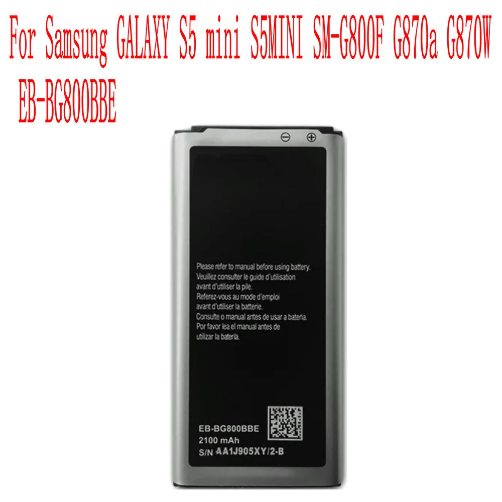 

High Quality 2100mAh EB-BG800CBE Battery For Samsung GALAXY S5 mini S5MINI SM-G800F G870a G870W EB-BG800BBE Cell Phone