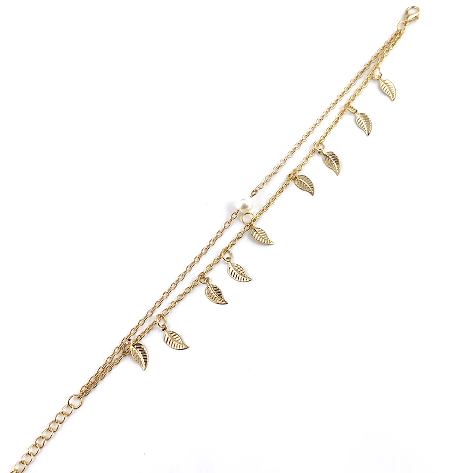 Women's Foot Circle Chain Bracelet And Personality Ladies Wear Tassel Layered Leaf Pearl Anklet Pendants Trend Jewelry Женский |