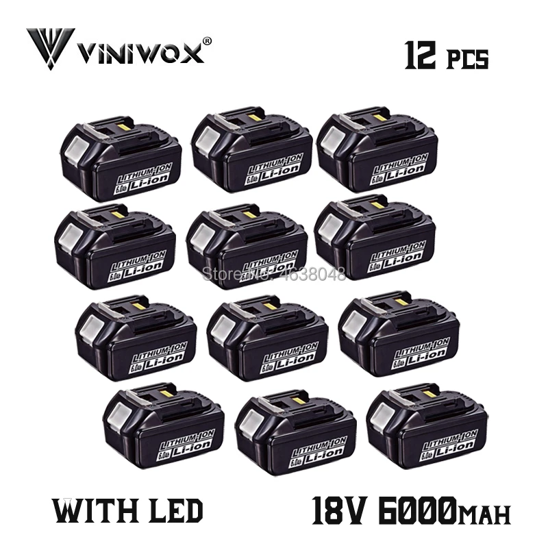 12Pieces 18 в BL1860 6000 мА/ч, литий-ионный аккумулятор замена Батарея для Makita BL1830 BL1840 BL1850 BL1815 LXT400 Перезаряжаемые Батарея пакеты BL1850B - Цвет: 12Pieces