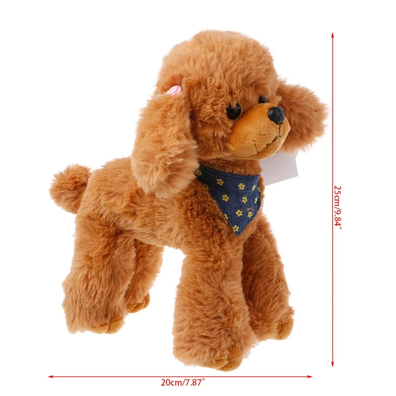 

Plush Toys Dogs Poodle High Simulation Children Gifts Doll Stuffed Lovely Scarf