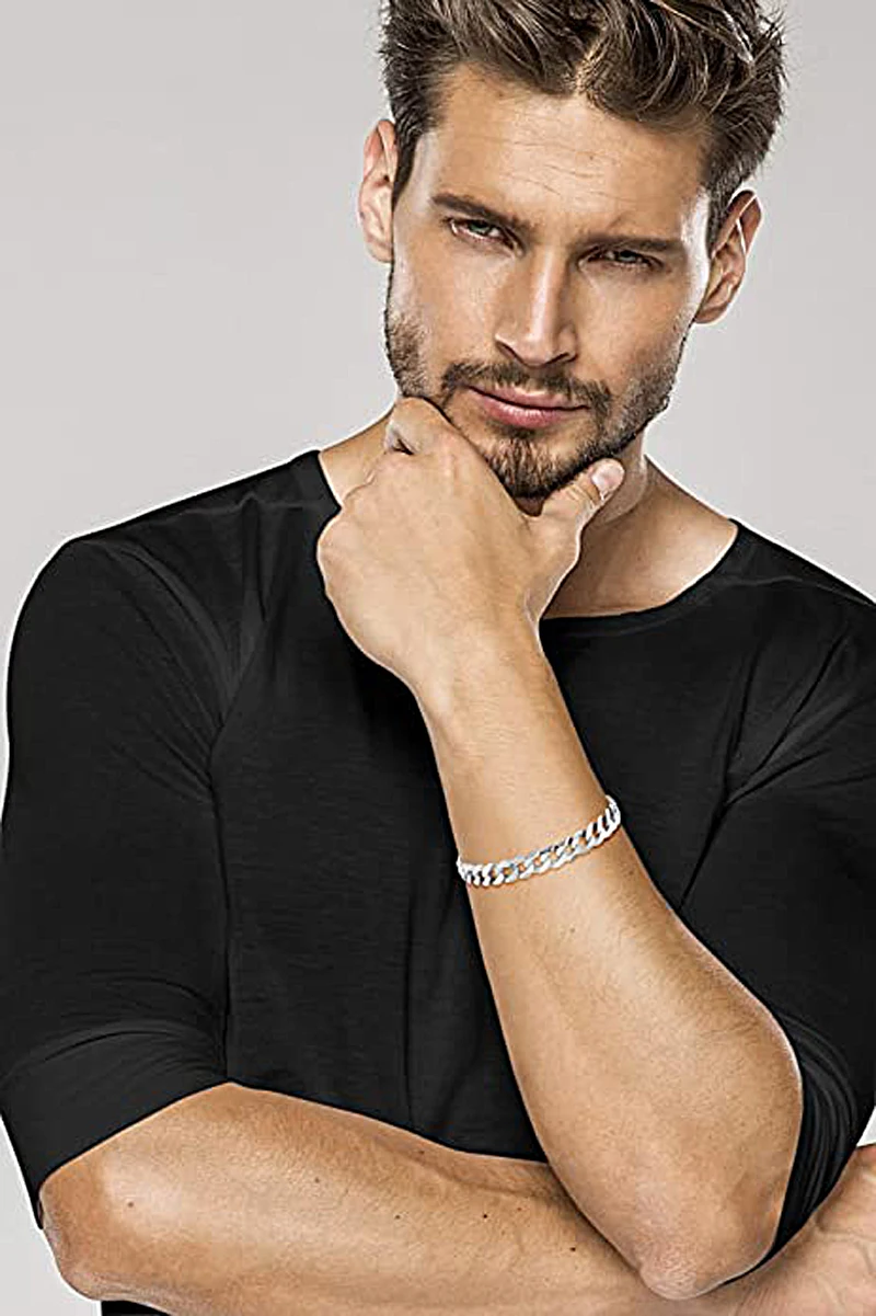 Новинка классический плоский мужской браслет цепочка Фигаро 6 мм 8 10 12 серебряные