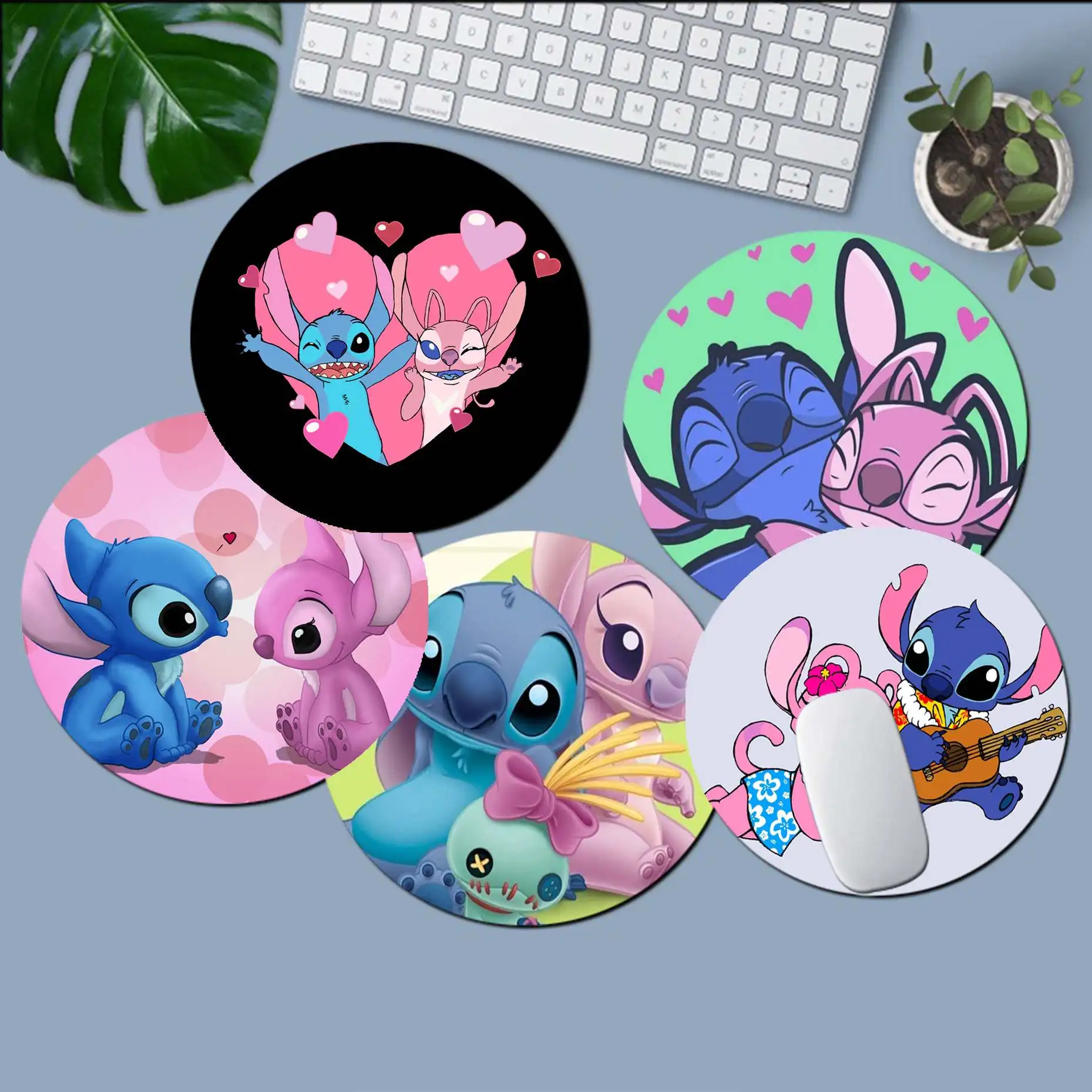 

Hot Disney Angel 624 And Stitch Star Baby Unique Desktop Pad Game Lockedge Mousepad gaming Mousepad Rug For PC Laptop Notebook