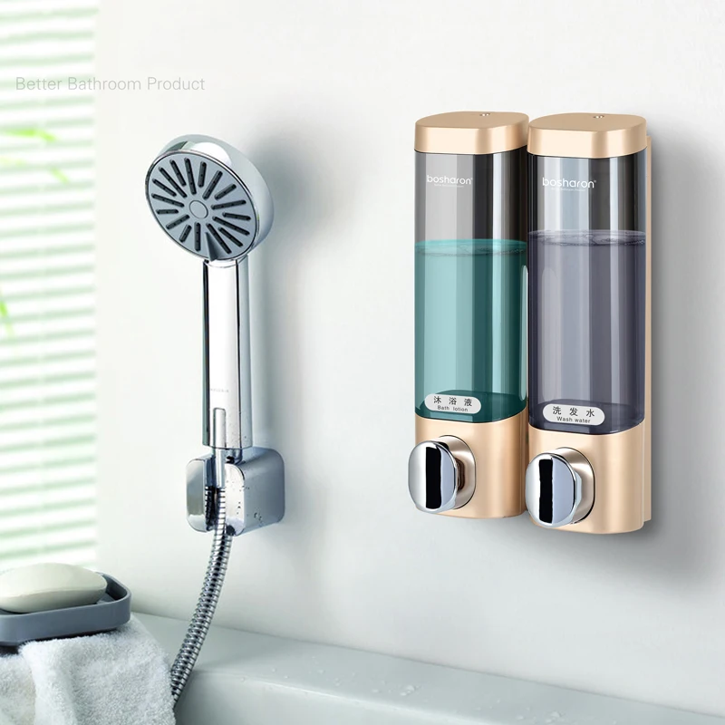 

Soap Dispenser Bathroom Accessorie Wall Mounted Shampoo Bottles Triple Detergent Shower Gel Dispensers 300ml Plastic Home Hotel