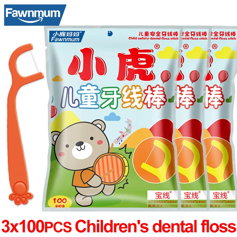 

Fawnmum 3BagsChildren's DentalFlossPicks Interdental Brushes Picks Stick For Teeth Flossers Cleaning DisposableOral Hygiene Care