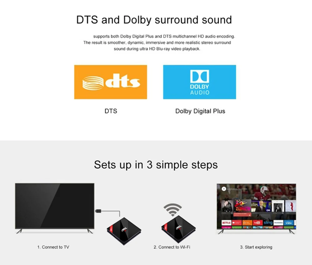 ТВ приставка H96 Pro + Android 7 1 Восьмиядерный процессор Amlogic S912 3G 32 ГБ 2 4 ГГц/5 8 ГГц Wi Fi 4K