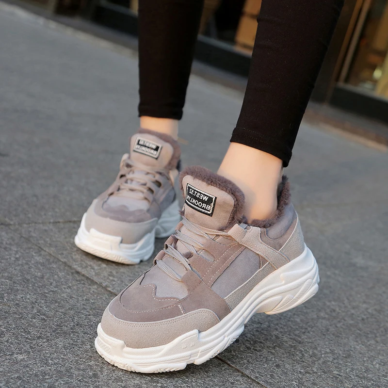 Coolcept/женские кроссовки теплая зимняя обувь на меху женская повседневная плоской
