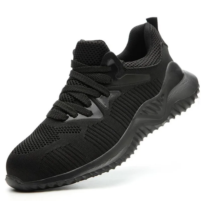 Style 2 Black Новинка; легкая защитная Рабочая обувь со стальным носком; Мужская Уличная обувь для безопасности; Модные Повседневные кроссовки из проветриваемой ткани; женская обувь - Цвет: Style 2 Black