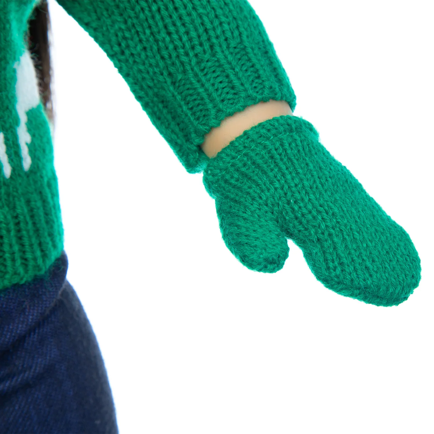 

Green Elk Christmas Sweater Set Hat+Scarf+Coat+Pants+Shoes+Glove Suit Fit 18Inch 43cm Reborn Baby Doll Clothes Accessories