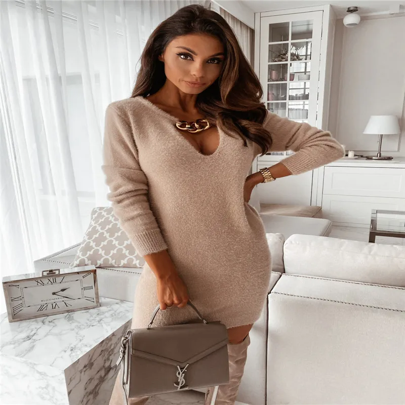 

Woman Sweaters Winter 2020 INS Mink Fur Sweaters Chain Knitwear Mujer Suteres Kobieta Swetry Pull Femme