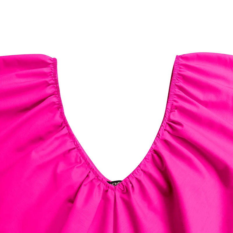 

Sexy Party Dress VONDA 2021 Women Pleated Party Mini Dresses Bohemian Vestidos Summer Sleeveless V Neck Ruffled Robe Oversized