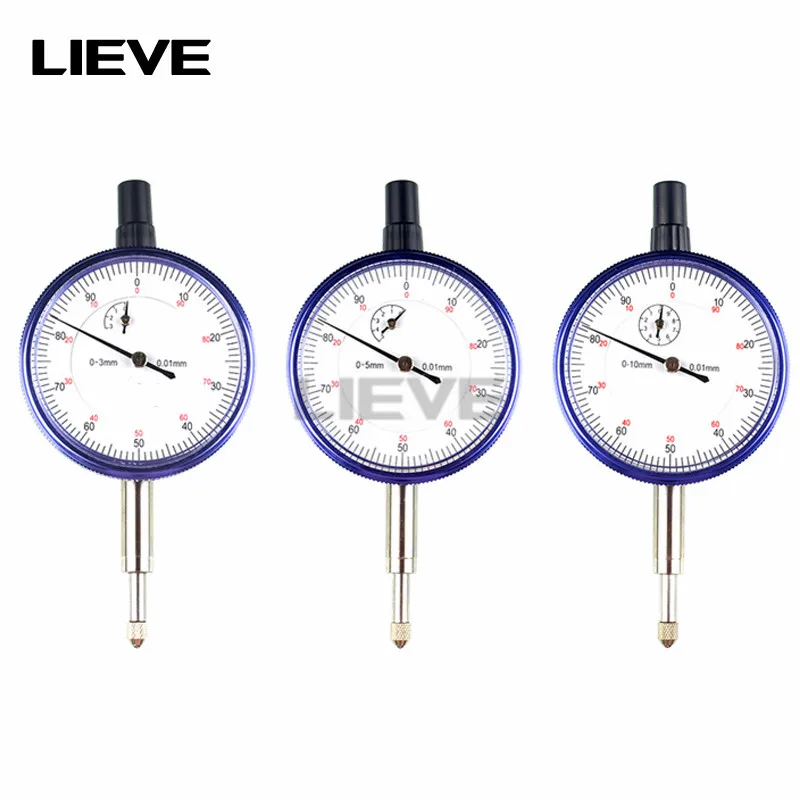 

Precision 0.01mm Dial indicator 0-3 0-5 0-10mm pointer type indicator, shockproof, large dial diameter 58mm dial gauge