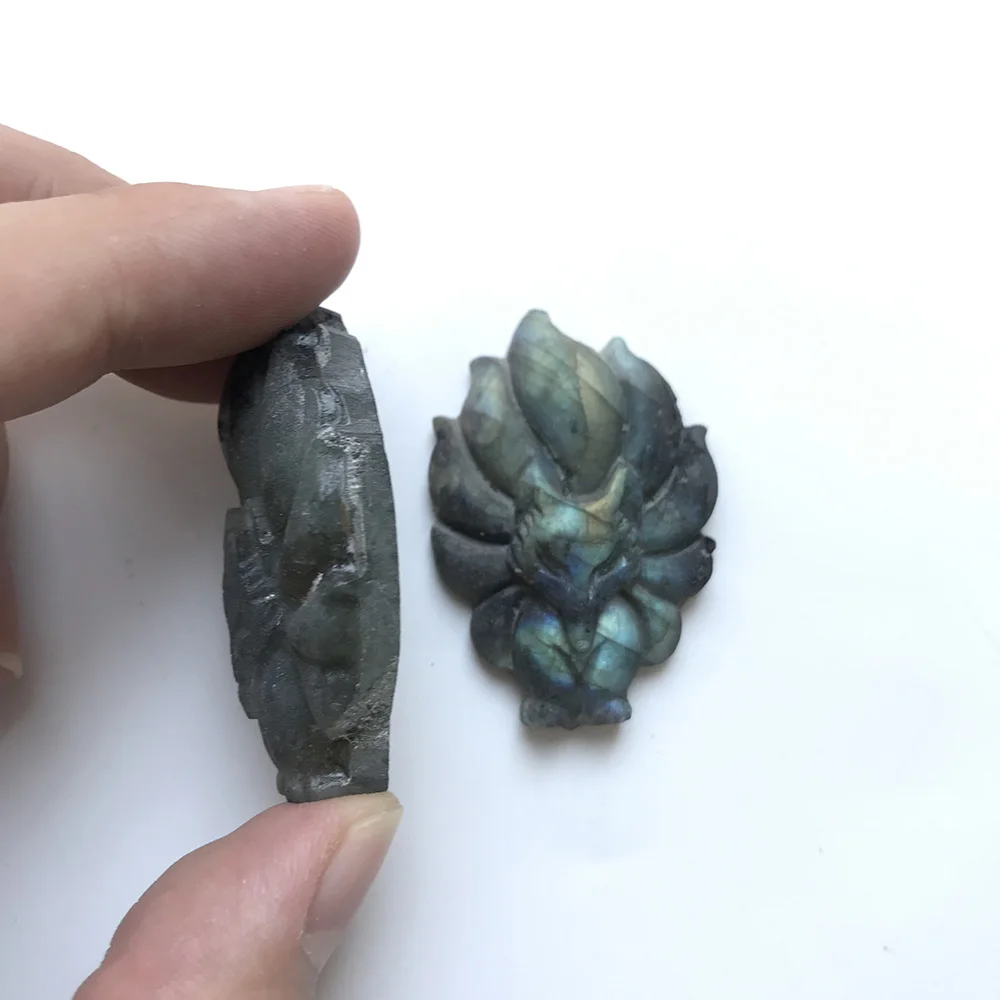 Высококачественный натуральный камень лабрадорит с 9 хвостым лисьим покрытием