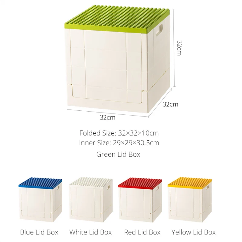 SHIMOYAMA-cajas de almacenamiento creativas plegables para ni&ntilde;os, bloques de construcci&oacute;n, placas Base, organizador, cubo de pl&aacute;stico, aperitivos, maquillaje, art&iacute;culos diversos-5