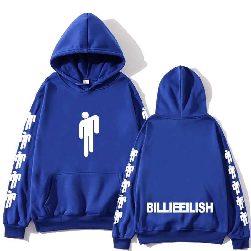 Royal blue Billie Eilish Mode Gedrukt толстовки Vrouwen/Mannen Lange Mouwen худи Горячие koop повседневные трендовые уличные толстовки - Цвет: Royal blue