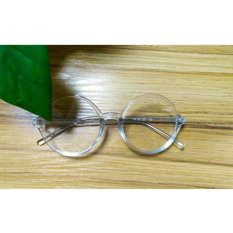 Прозрачные круглые очки прозрачные белые большого размера для мужчин по рецепту