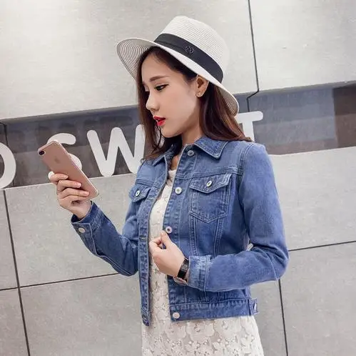 Женская Осенняя Летняя джинсовая короткая куртка винтажная уличная женская