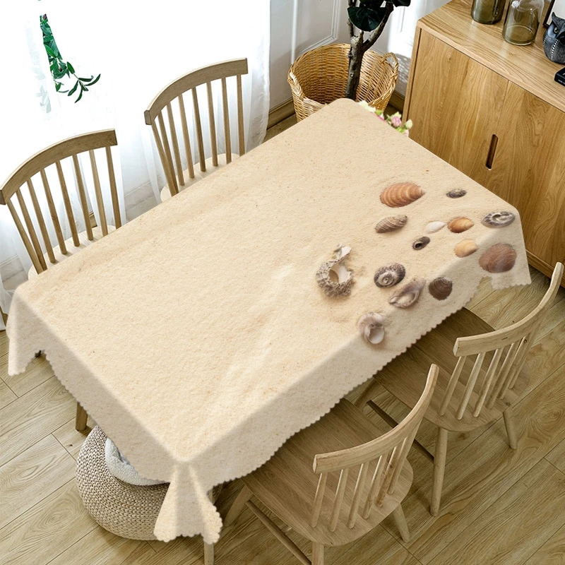 Плотная хлопковая скатерть с 3d рисунком стеклянная бутылка и морская звезда