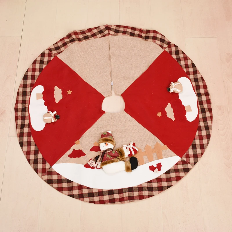 Юбка для рождественской елки юбка с Санта Клаусом снеговиком Рождественское