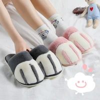 womens cartoon cat claw slippers plush warm kawaii slippers indoor home slippers couples non slip cat claw slippers flat shoes