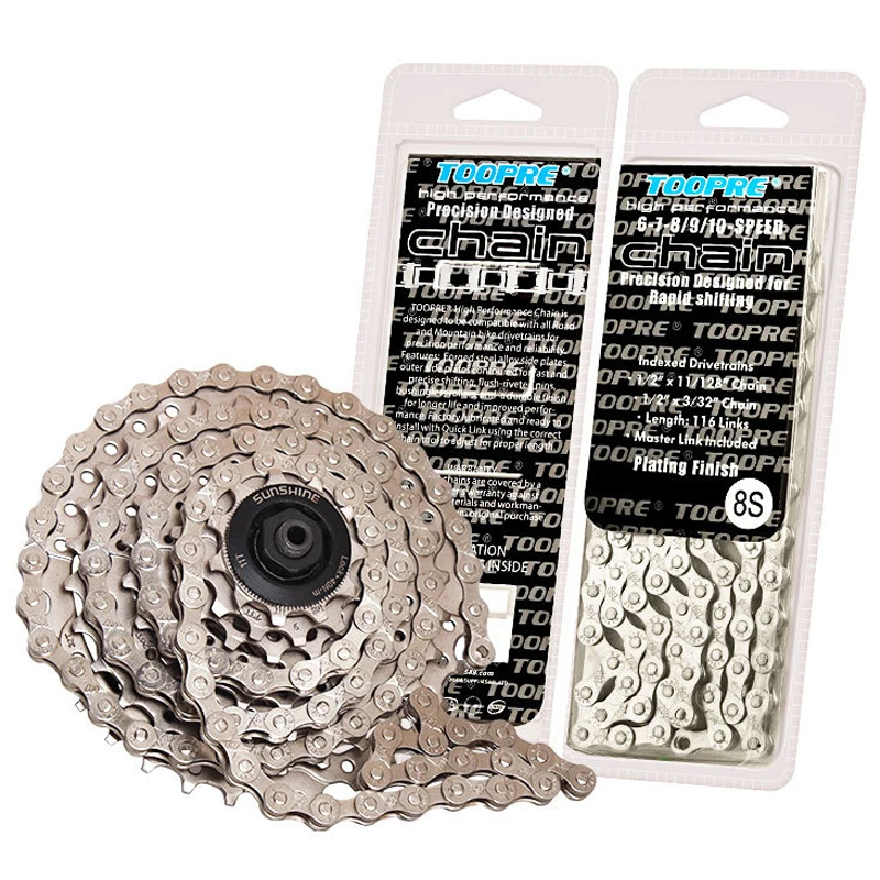 

Bicycle Chain 6 7 8 9 10 12 11 Speed Mtb Chain Anti-Rust Fully Plated Silver Gold 116 Links Bike Chain Accessory