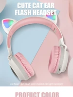 2021 super bass hifi noise cancelling bt beadphones v5 0 cute earphone for girls ear led gaming headset wireless