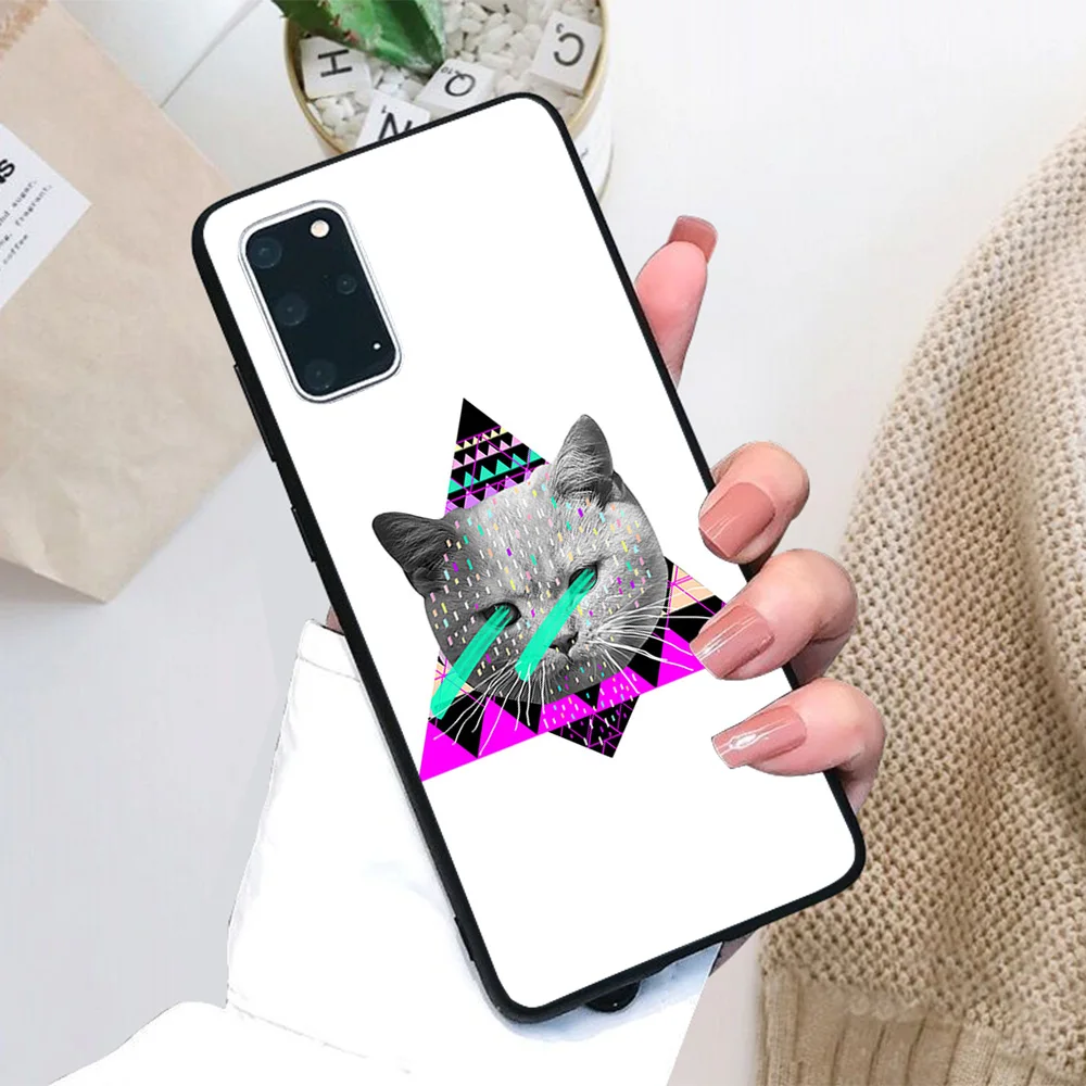 

For Samsung Galaxy Laser Eye Sky Cat Soft TPU Black Border Samsung Galaxy Case