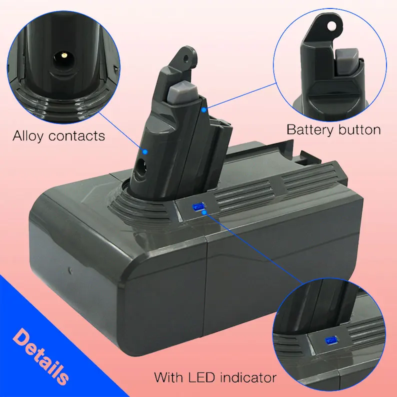 

6800mAh 21.6V Li-ion aspirateurs Rechargeable Batterie De Remplacement pour Dyson V6 DC58 DC59 DC61 DC62 SV03 SV05 SV07