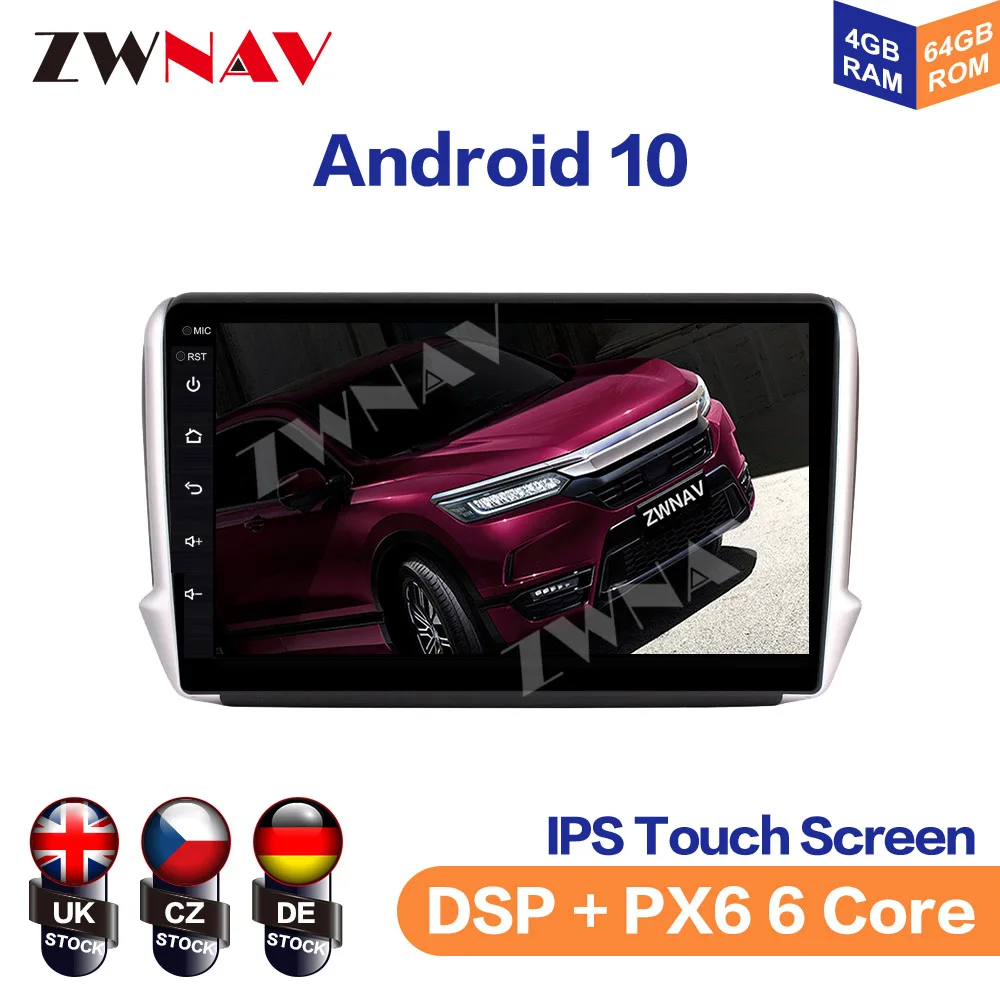 

ZWNAV For peugeot 2008 208 2015-2016 Car Radio Multimedia Video Player Navigation GPS Android system 4+64G Bluetooth
