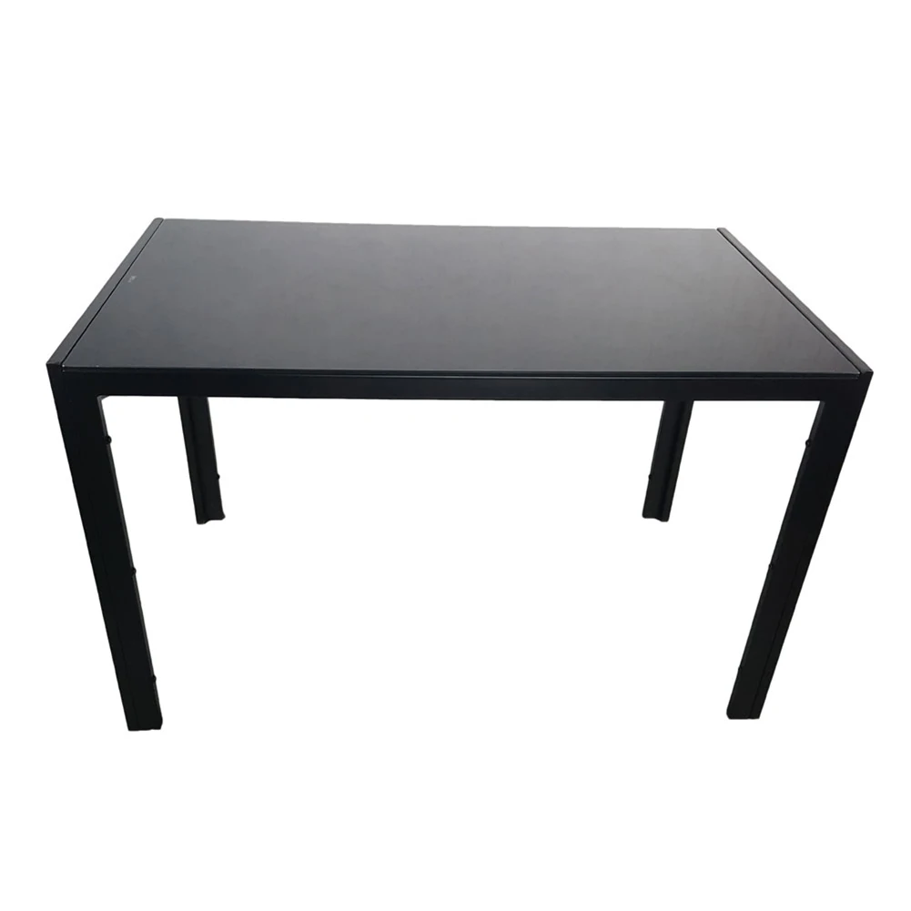 

Simple Assembled Tempered Glass & Iron Dinner Table + 4pcs Elegant Assembled Stripping Texture High