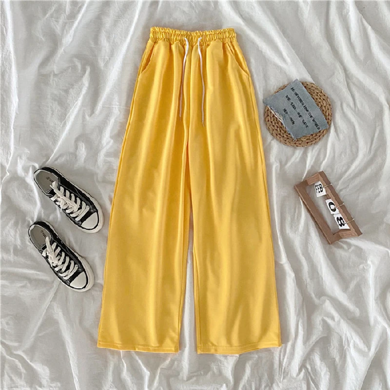 

Summer Women's Pants Casual Sweatpants Female Sports Pants High Waist Ladies Girls Trousers Streetwear Women Wide Leg Pant