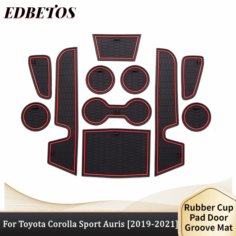 

Car Non-Slip Interior Door Mat Cup Mat Gate Slot Pad For 2019 2020 2021 Toyota Corolla Sport Auris E210 210