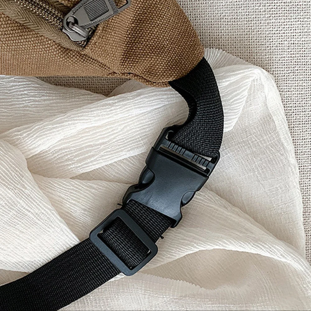 

Casual Canvas Waist Bag Unisex Functional Waist Bag Durable Mobile Phone Bag Men Women Double zipper Convenient Crossbody Bags