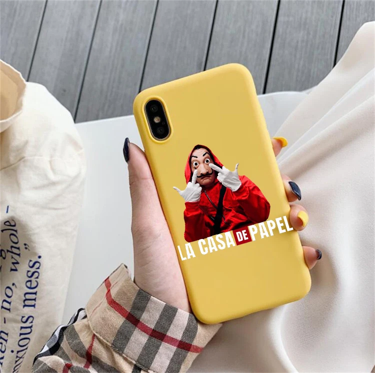 Испания ТВ La Casa de papel чехол-накладка на заднюю панель из силикона и мягкого ТПУ чехол для телефона для iphone 6/6S, 7/8, 7 Plus/8 Plus, X, K, XS, XR 11 pro