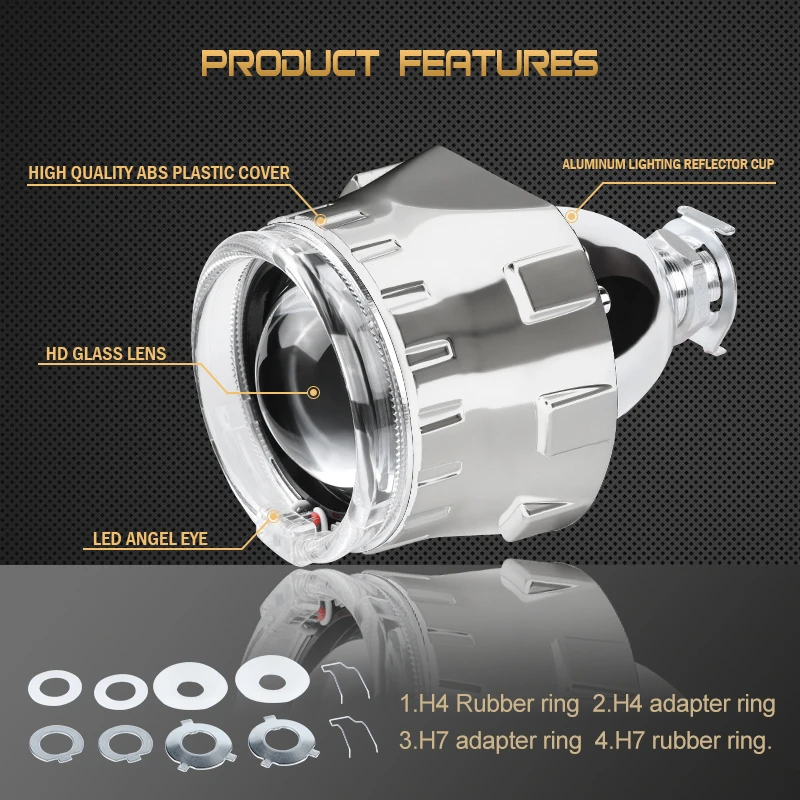 НОВЫЙ 2 5 дюймовых Биксеноновые дооснащения объектив проектора с глаза ангела в