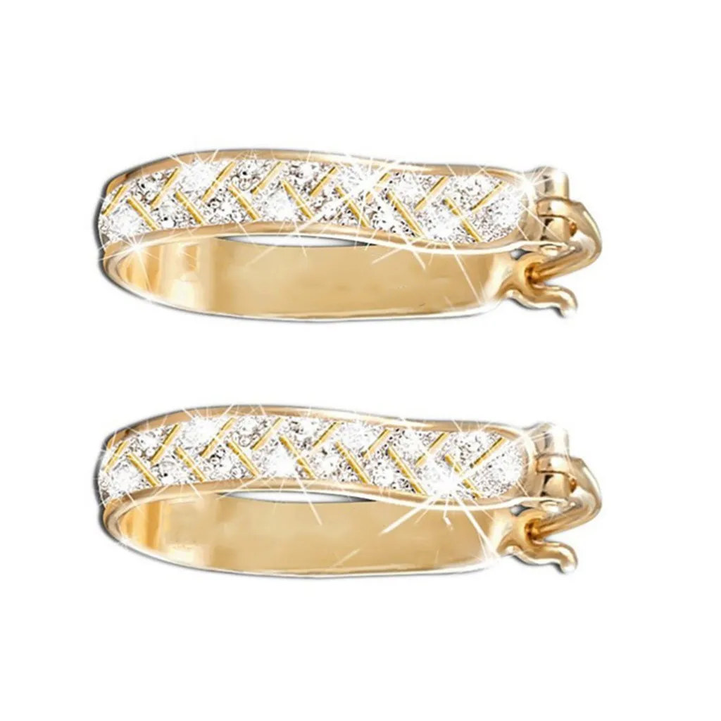 Роскошные сверкающие геометрические серьги U образной формы золотые украшения