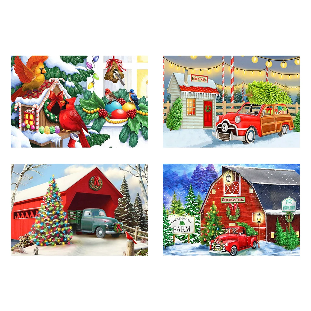 

45*30CM 5D DIY Diamond Painting Christmas Car Full Round Drill Mosaic Art Picture of Rhinestone Kit Handmade Gift Home Decor