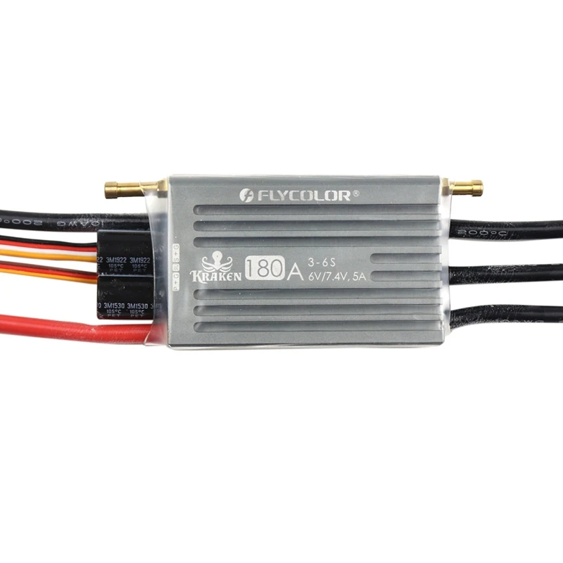 

FLYCOLOR Kraken Series Waterproof Brushless ESC 3-6S 6V/7.4V 5A BEC/Water Cooling System for Model Ship RC Boat
