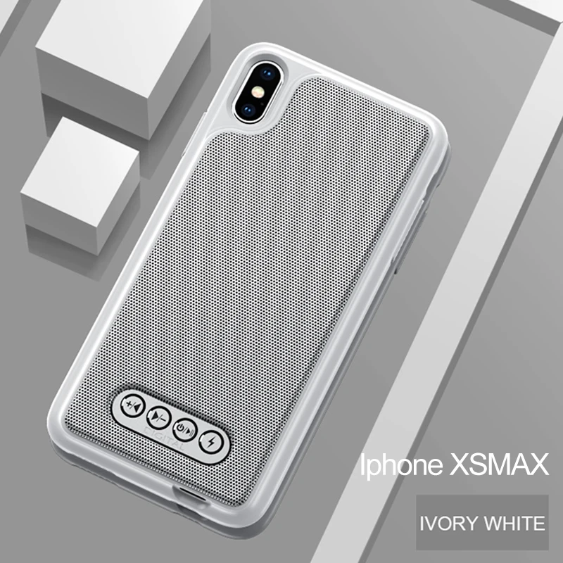 iPhone XS MAX White 3 в 1 Bluetooth динамик чехол для телефона V4.2 power Bank чехол для телефона TPU Жесткий Чехол для iPhone 6/6S 7 8 Plus X/XS Max XR - Цвет: iPhone XS MAX White
