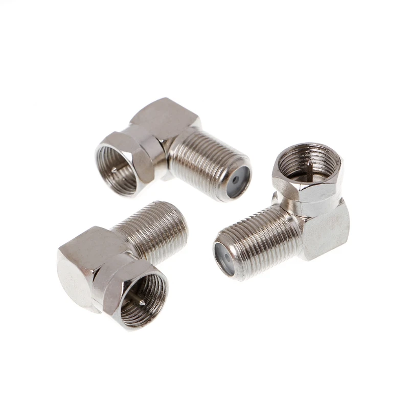 3 шт. Медь F штекер к женский разъем под прямым углом адаптер 90 градусов