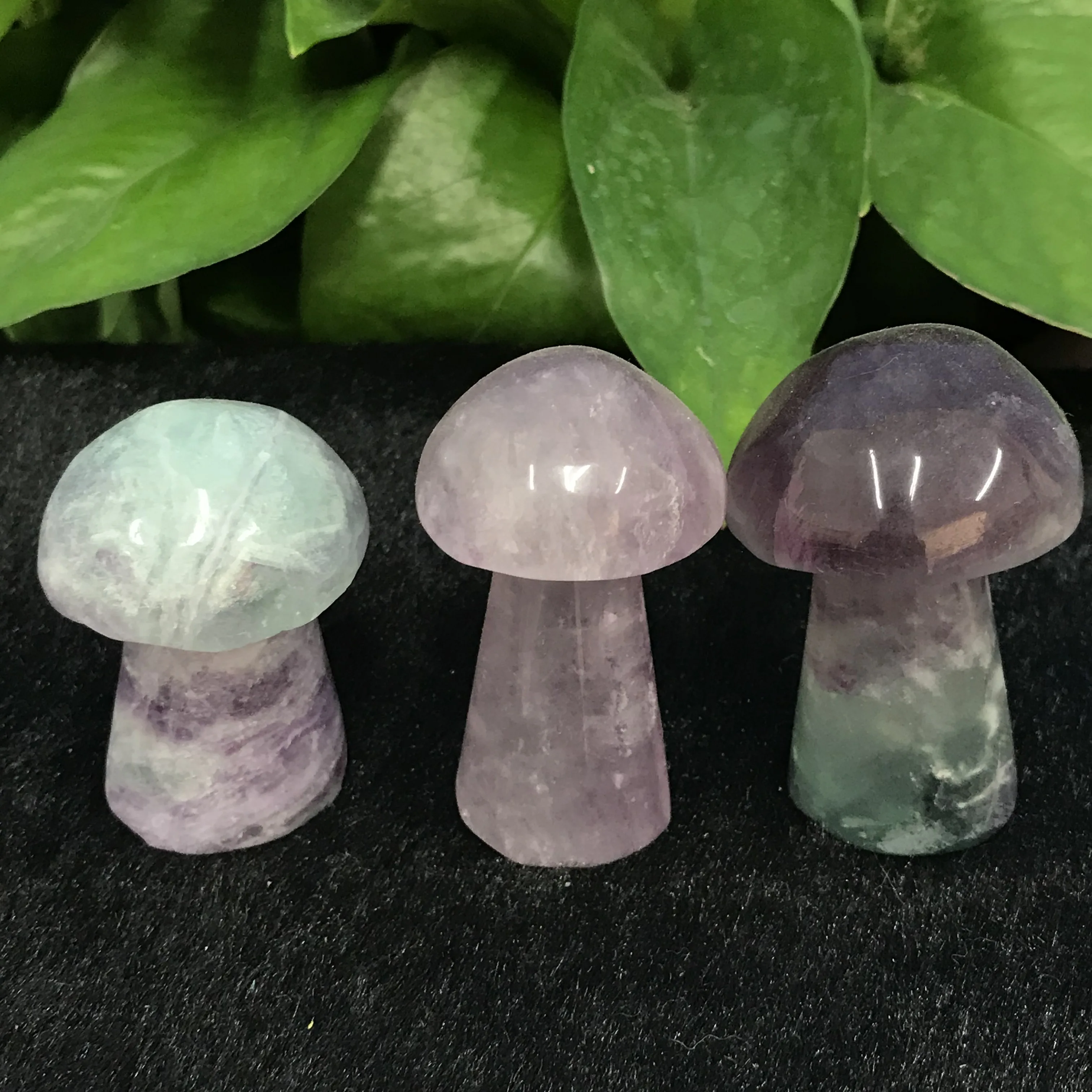 

Natural Fluorite Carving Mushroom Crafts Home Decoration