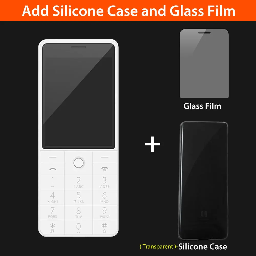 Add Case and Film Xiaomi QIN 1S 4G сетевой Wifi 1480mAH BT 4,2 голосовой инфракрасный пульт дистанционного управления с двумя sim-картами - Цвет: Add Case and Film