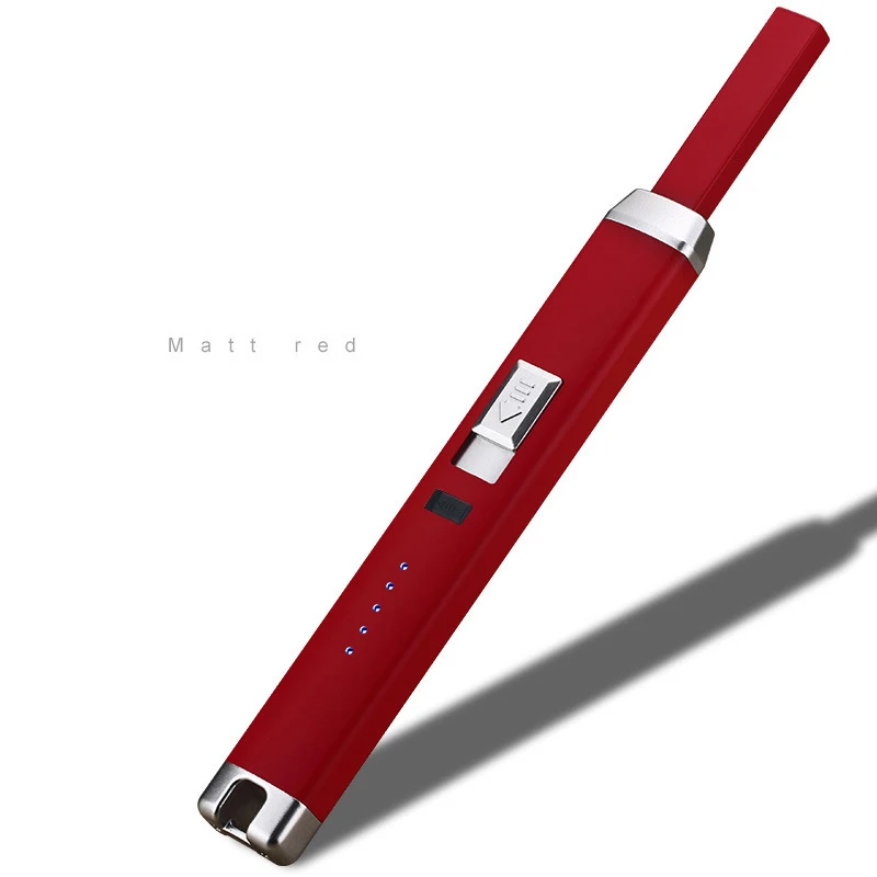 Red USB перезаряжаемые ветрозащитные, импульсные портативные электронные дуговые зажигалки для кухонных свечей кемпинга - Цвет: Red