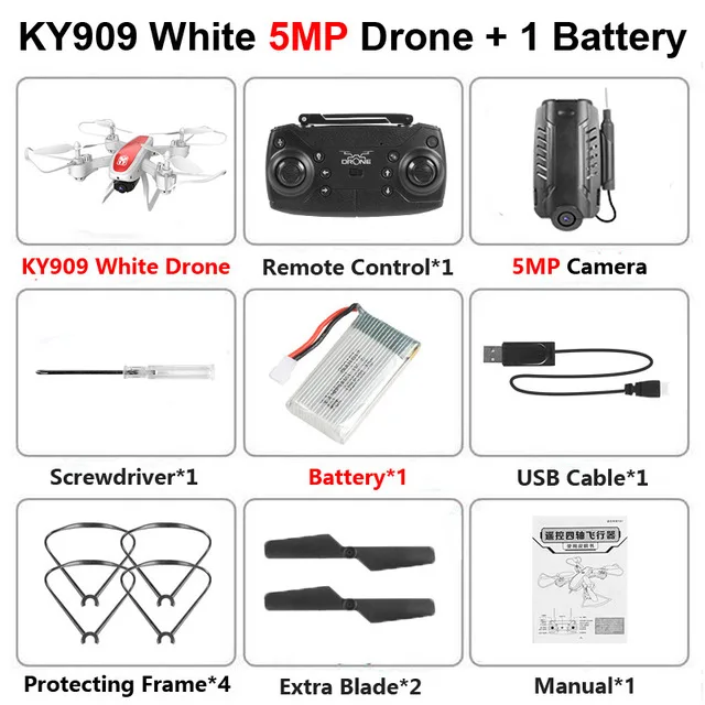 Black 500W Camera KY909 RC WiFi Дрон с 4K широкоугольной WiFi HD камерой оптический поток RC складной мини Квадрокоптер Вертолет VS LF606 E58 M69 F11 - Цвет: Black 500W Camera