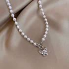 Женское Ожерелье-чокер, Подарочная цепочка из сплава с подвеской в виде бабочки до ключиц, Корейская версия, 2021