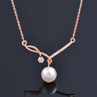 kioozol elegant pearl necklace heart round pendant chain rose gold silver color choker chains women accessories zd1 ko1